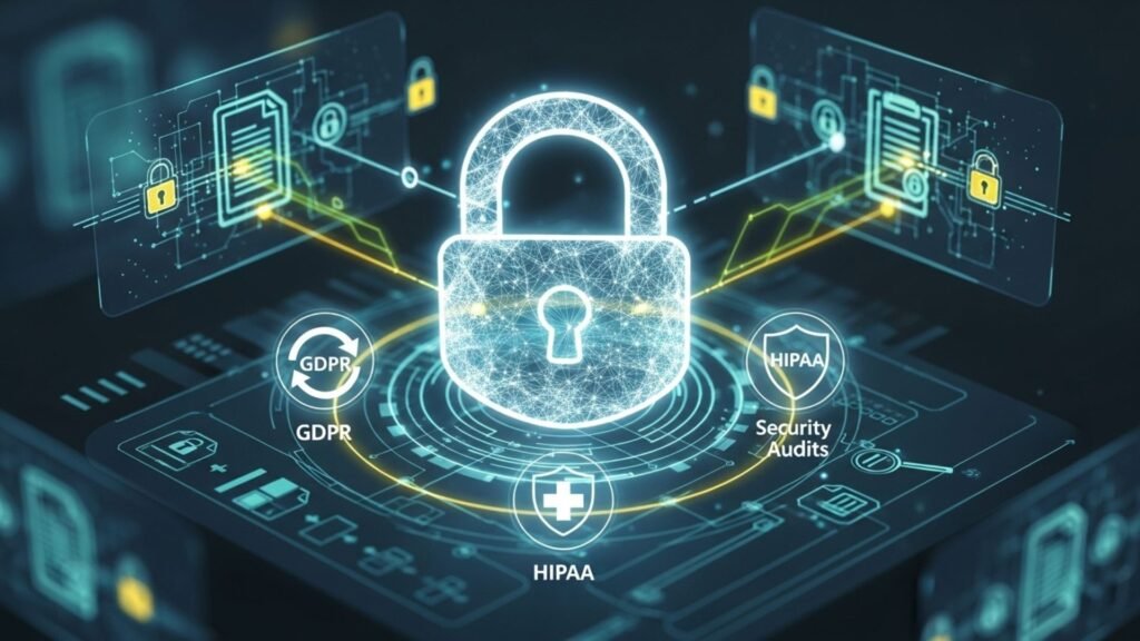 Visual guide on safeguarding data against cyberattacks, highlighting essential strategies for maintaining digital security. Meetshaxs