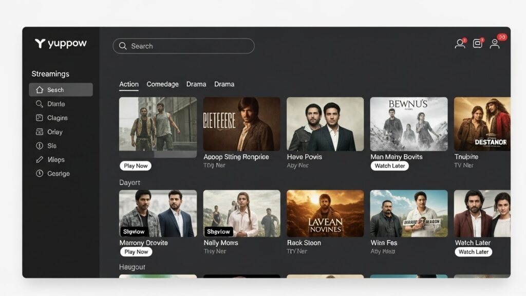 User Interface (UI) of Yuppow or Streaming Platform