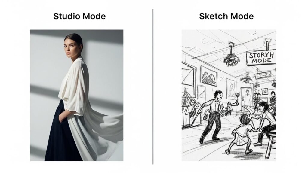 Specialized Generation Modes Studio vs. Sketch